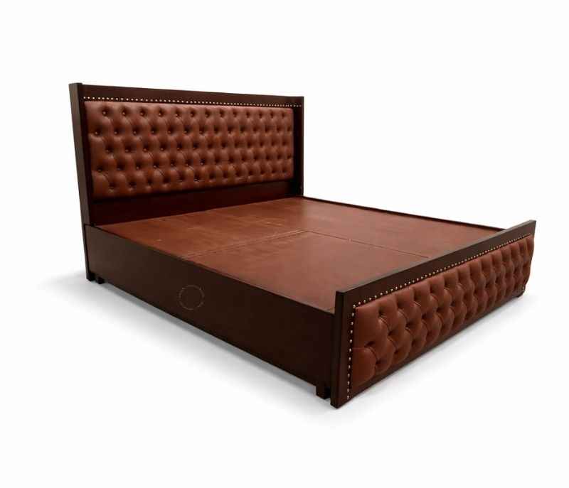 Image 7 for Chester King Sized Bed with Box Storage (Block Board, Dark Brown) (HYD)(BS - BSK)(WF)(BTM)(KORA)(BWD)(BS-EC)
