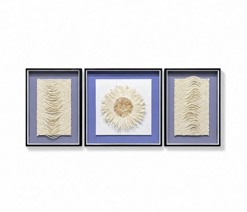 Image 4 for Ivory Ripple Trio Wall Art