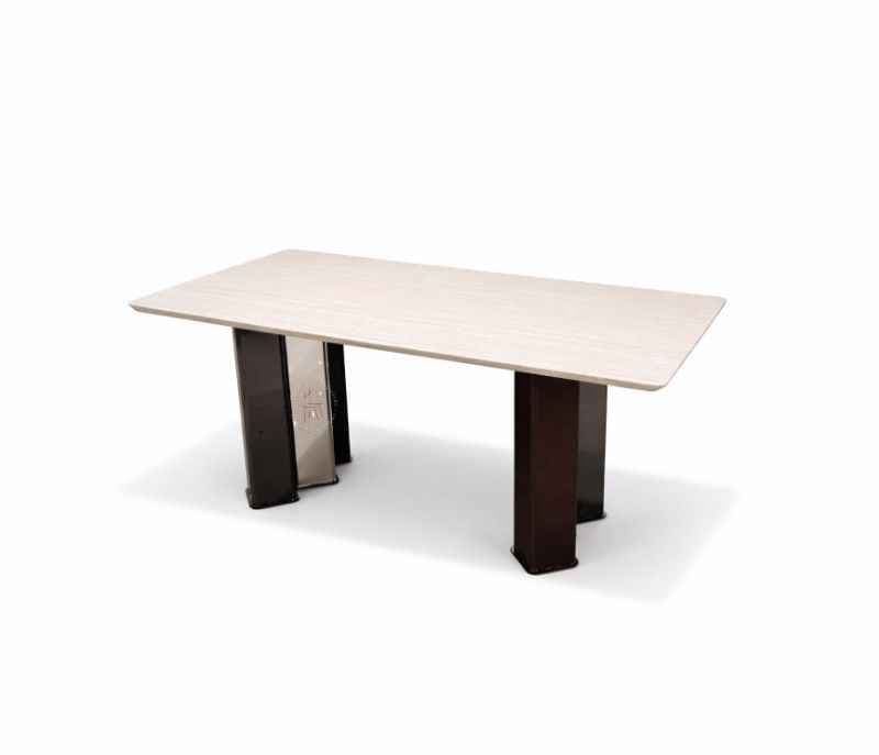Image 8 for DINING TABLE 657+ DINING CHAIR Y173 Marble Top With Metal Base Support 1+6 Seater (HYD)