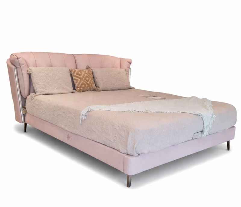 Image 5 for 2239 King Sized Bed Full Grain Leather HB Sponge+Down Feather Multi Layer Solid-Wood without Storage (BS-CP)