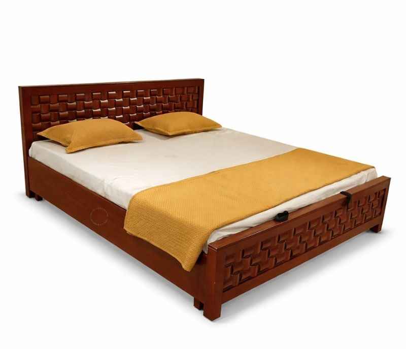 Image 5 for SK Chocolate King Size Bed With Hydraulic Storage (Block Board, Chocolate Brown) (BS-KORA)