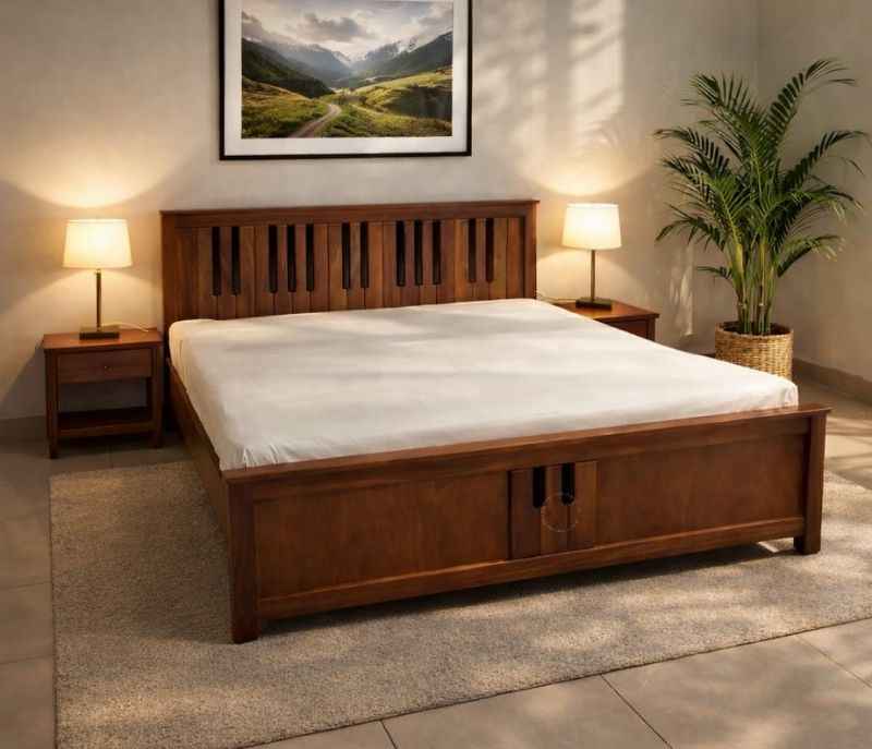 Image 1 for Piano King Size Without Storage (Mahogany Wood, Brown)(BWD)(EC)(BSK)
