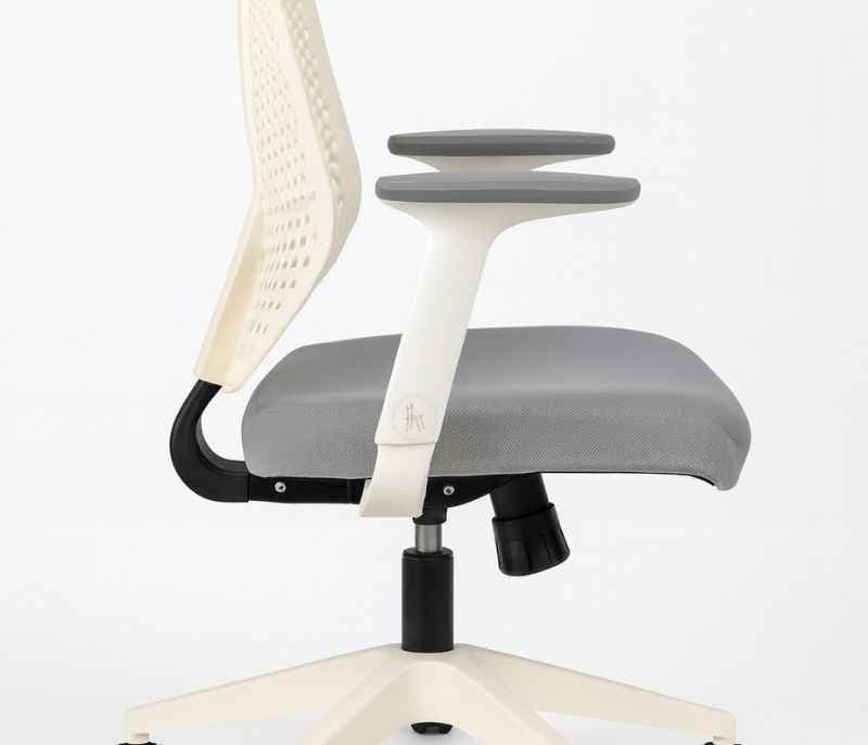 Image 8 for Leo White Mesh Office Chair Adjustable Height Revolving Study Work from Home Chair Computer Desk Chair