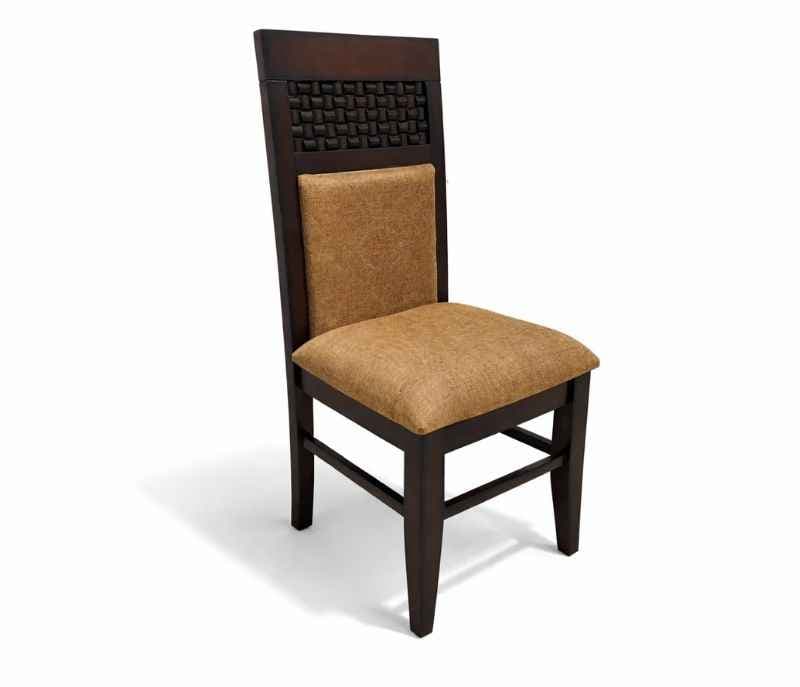 Image 4 for Chocolate Acacia Wood Dining 1 Chair with Premium Fabric Upholstery
