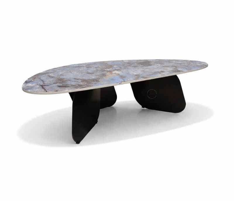 Image 5 for AH2460 Centre Table Ceramic Top And Black Metal Base (HYD)