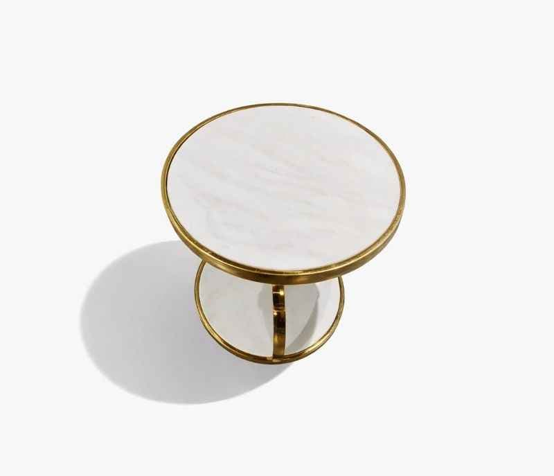 Image 4 for Corner Table 40 Gold Ceramic And Base PVD Gold (HYD)