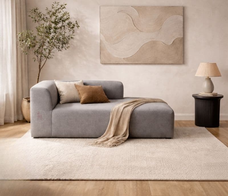 Sofa-05 Lounger Seater Linen Cotton Fabric (WH OTD)