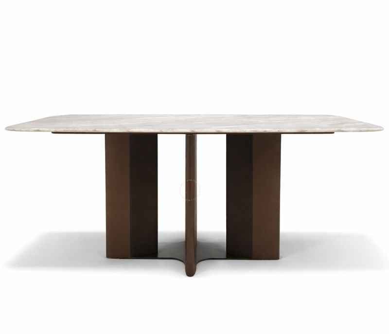 Image 5 for 995B 6 Seater Marble Dinign Table with Wood Base