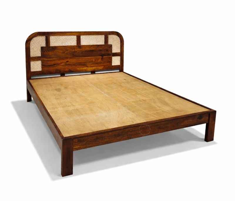 Image 8 for Surano King Sized Bed Without Storage (Solid Sheesham Wood, Brown) (HYD)(KORA)