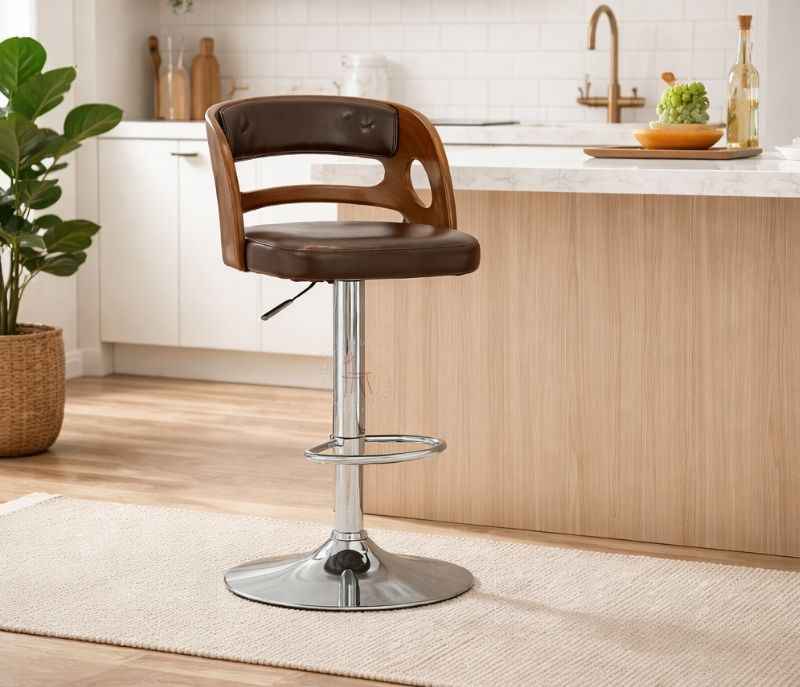 Image 1 for Wooden Bar Stool Lion (8018) (PM)