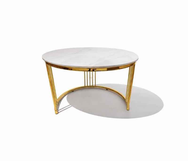 Image 5 for Centre Table 909 White Ceramic Top With Metal Base And Drawer With Storage (HYD)
