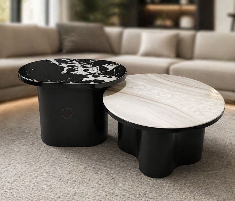 Image 1 for Centre Table CJ 280 1+1 Marble Top With Ash Wood Base