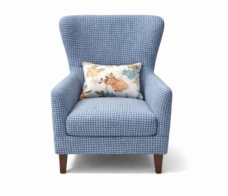 Image 4 for Wing Chair+Ottoman Velvet Fabric
