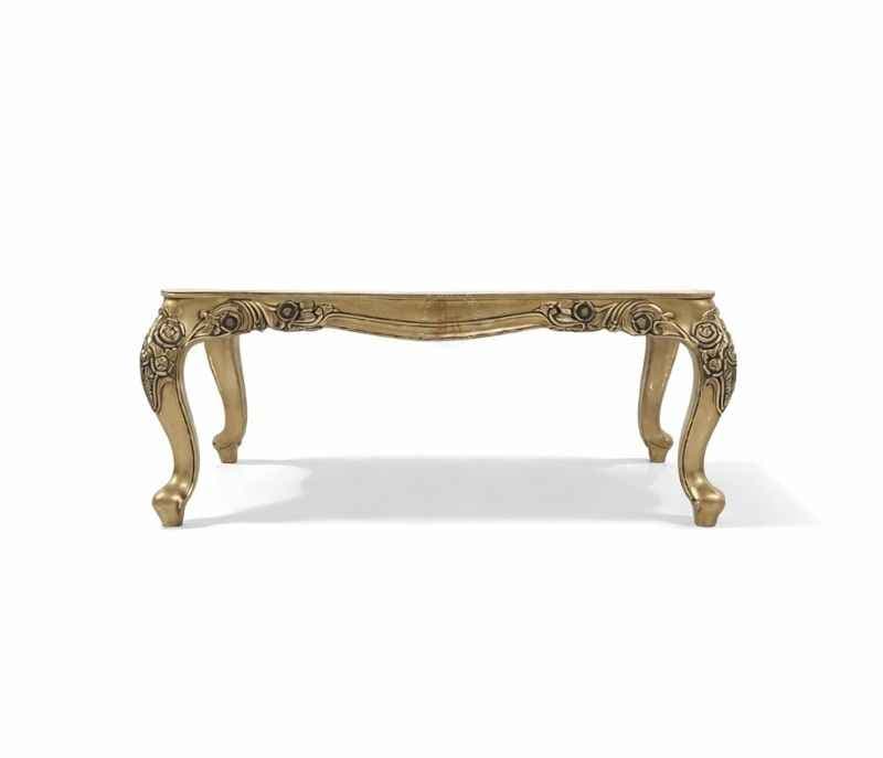 Image 9 for OPAL 6 Seater Marble Dining Set with Royal Metal Carving (WH) (OWD)