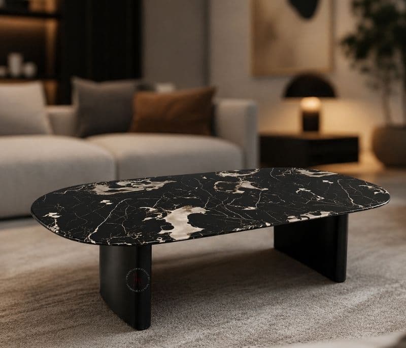 Image 2 for 935 Centre Table Marble Top With Metal Base Support
