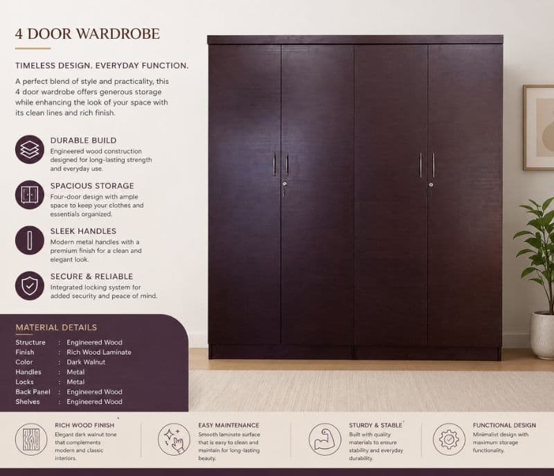 Image 4 for 4 Door Wardrobe (OWD)
