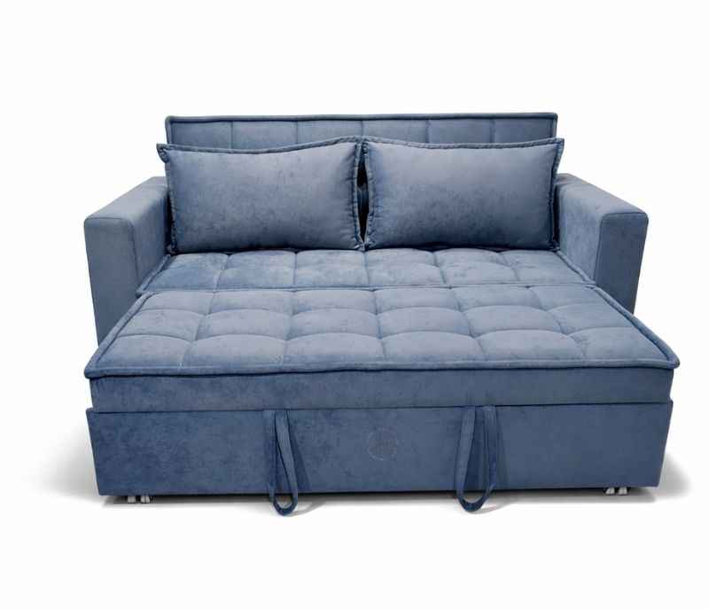 Image 4 for Anke Sofa Cum Bed 3 Seater Suede Fabric (Grey)(EC)(HYD)(BS-BTM)(SKN)