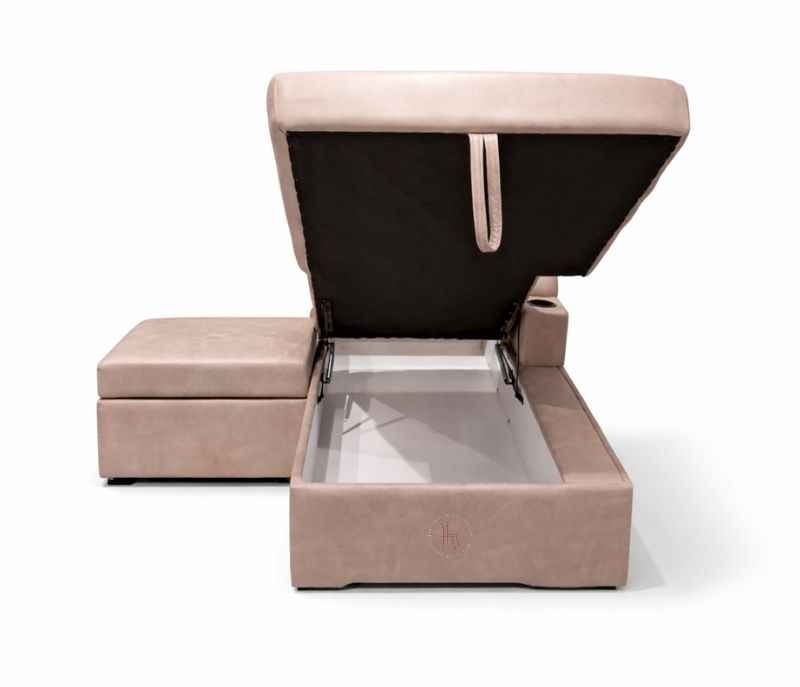 Image 8 for Dreamer SCB 3+Lounger Sofa Cum Bed Storage Suede Fabric