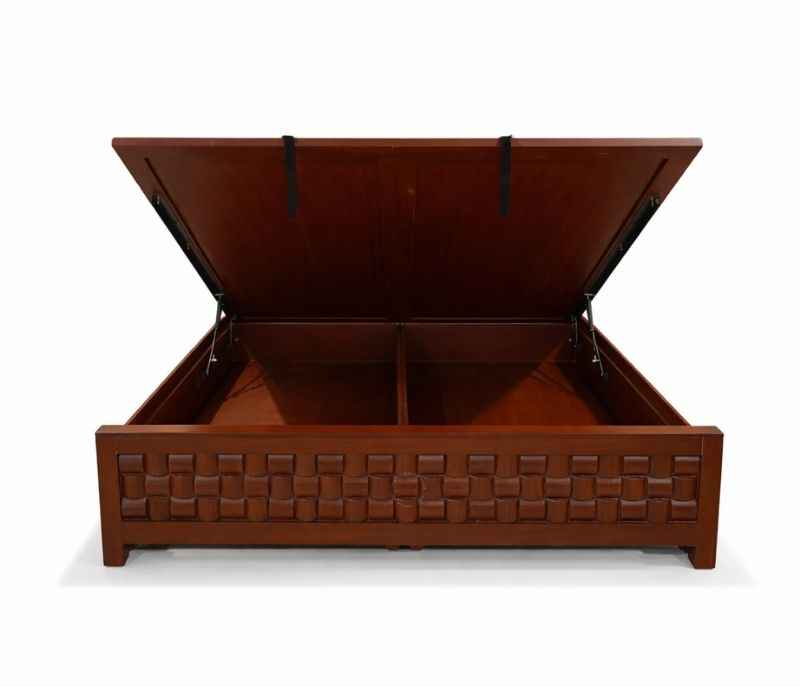 Image 10 for SK Chocolate King Size Bed With Hydraulic Storage (Block Board, Chocolate Brown) (BS-KORA)