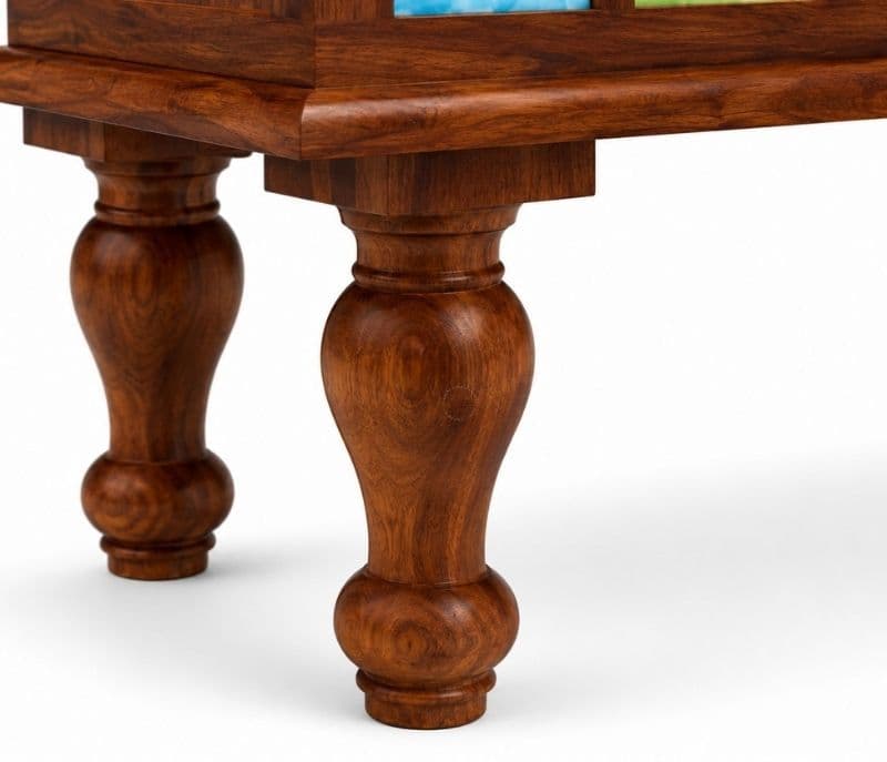 Image 4 for Tile Center Table Solid Sheesham Wood (Honey Finish) (SCV_PKU)