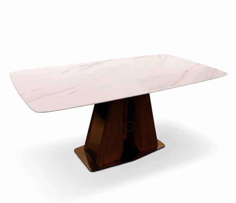 Image 11 for Dining Set 6+1 687/2136 Imported Oak Wood With PVD Rose Gold And Marble Top (CP OTD)