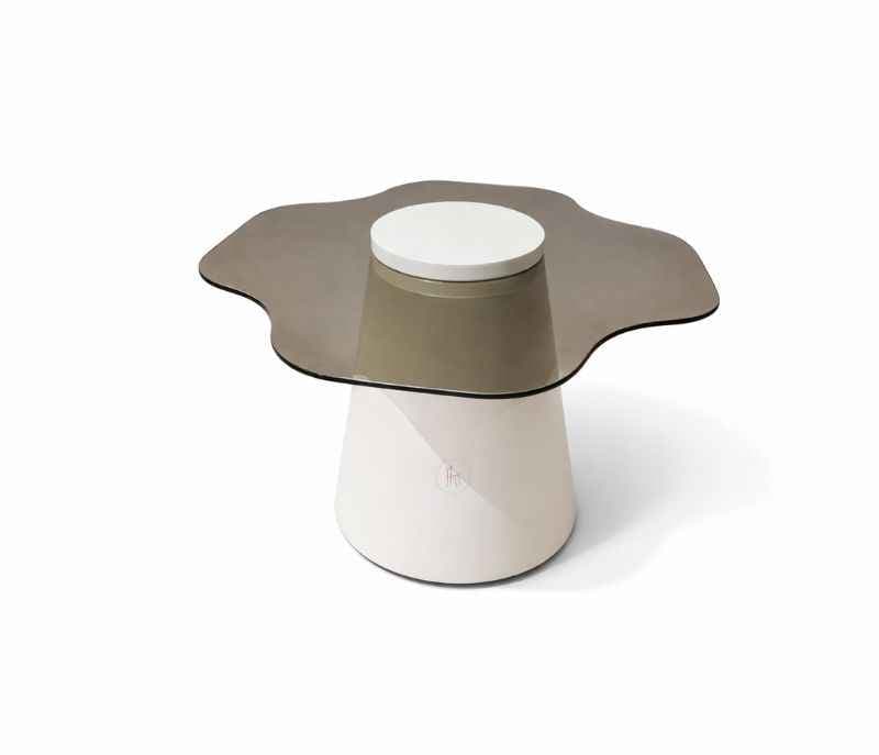 Image 6 for 3126C Centre Table Marble Top Plus Corner Table With Glass Top And Wood Base With Duco (HYD)