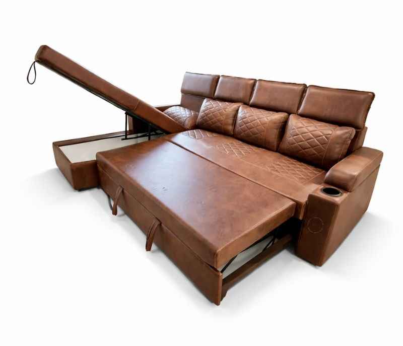 Image 4 for Dreamer 3+Lounger Sofa Cum Bed Micro Suede Fabric (KORA)(BWD)(BTM)(HYD)(SKN)(EC)