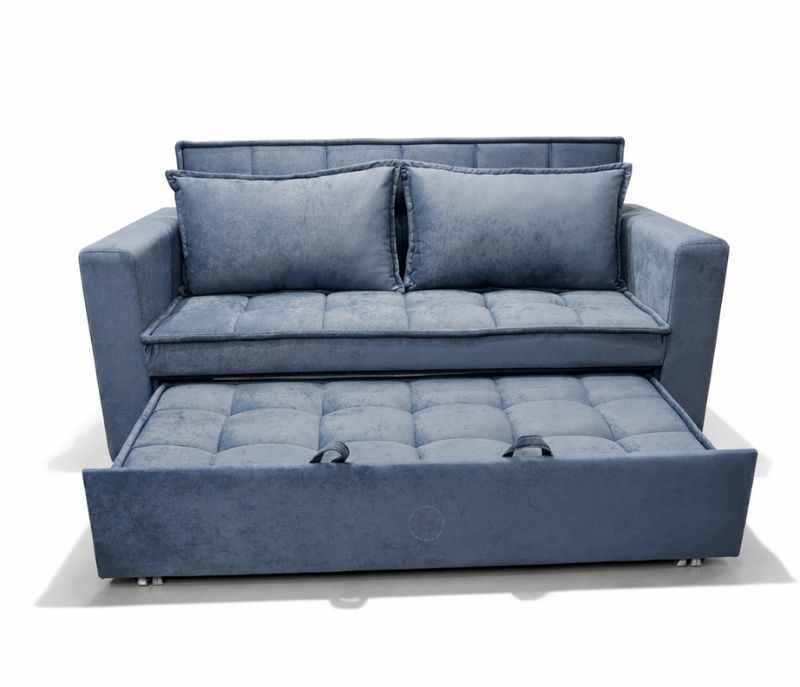 Image 6 for Anke Sofa Cum Bed 3 Seater Suede Fabric (Grey)(EC)(HYD)(BS-BTM)(SKN)