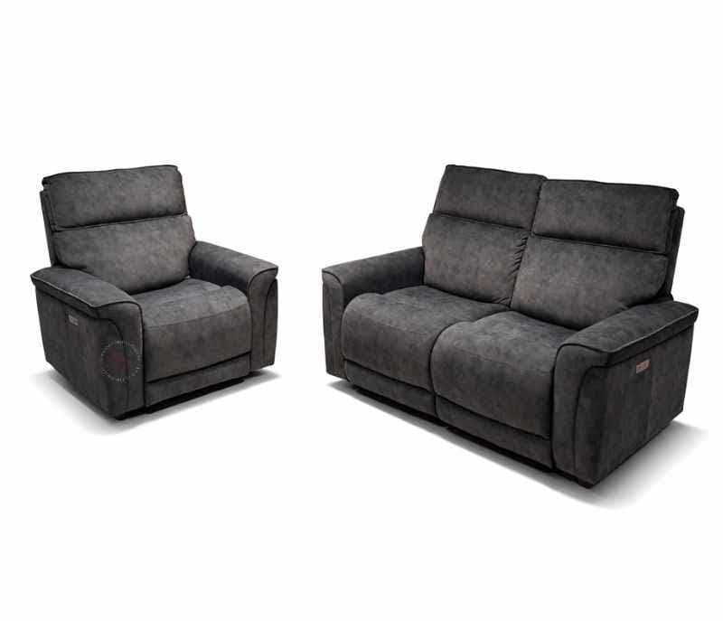 Image 4 for JH R171 2 Recliner+1 Motorized Recliner Suede Fabric (HYD OTD)