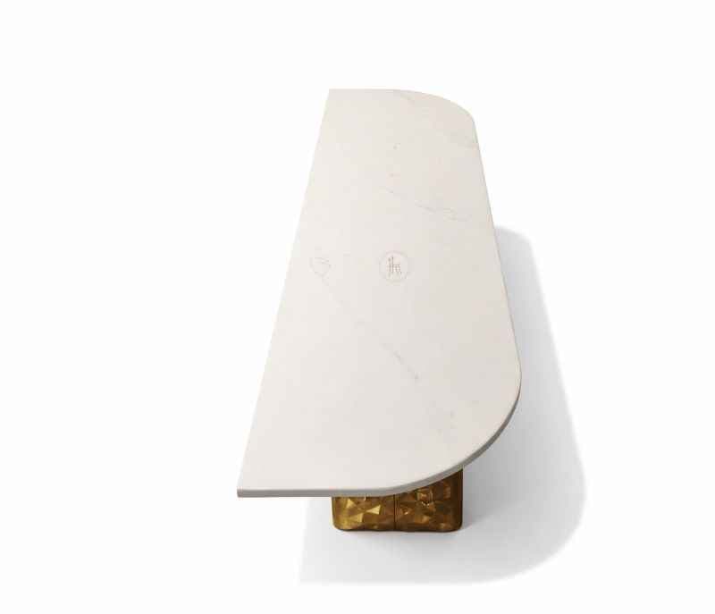 Image 5 for Console 57 Marble Top With PVD Gold Metal Base (HYD)(WF)