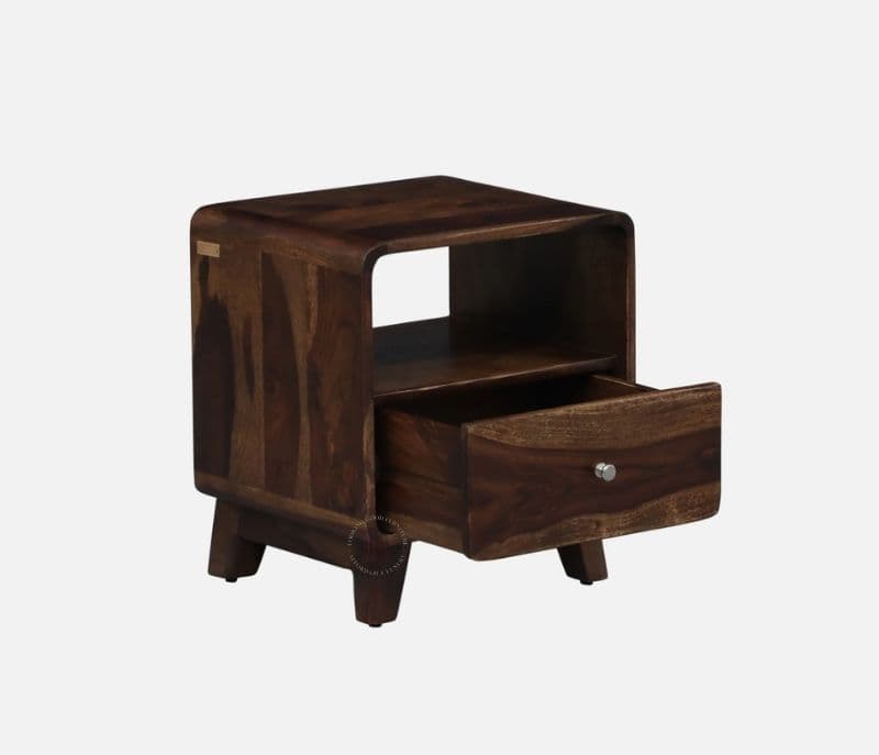 Image 6 for Jelks Bedside Table Solid Sheesham Wood Honey Finish in Scratch Resistant Provincial (SCV _PKU)