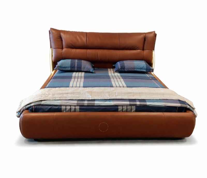Image 5 for 2512 Queen Size Without Storage eather Cot With Pine Wood Frames (WH)