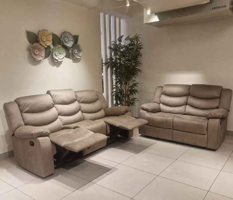 Image 5 for JHR195 - 59929 3+2 Manual Recliner Velvet Suede Fabric (SKN)