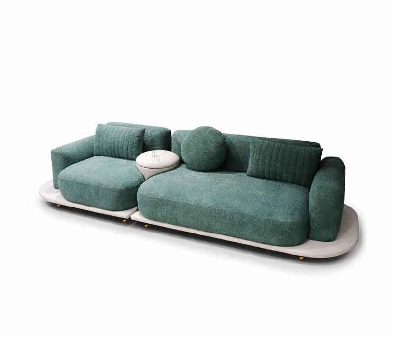 Image 6 for Sofa Sierra 3+1+1 Seater Solid Miranda Wood With Suede Fabric Upholster (HYD)