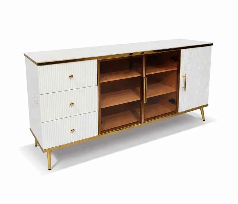 Image 5 for G6406 Side Board Cabinet Ceramic With Duco Paint Finish With PVD Gold Metal Legs (HYD OTD)