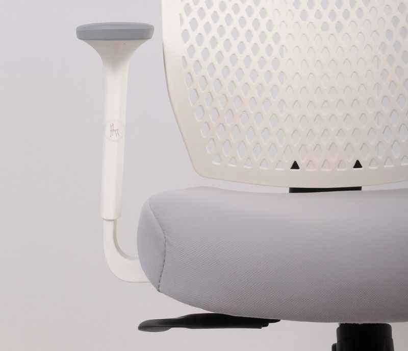 Image 9 for Leo White Mesh Office Chair Adjustable Height Revolving Study Work from Home Chair Computer Desk Chair