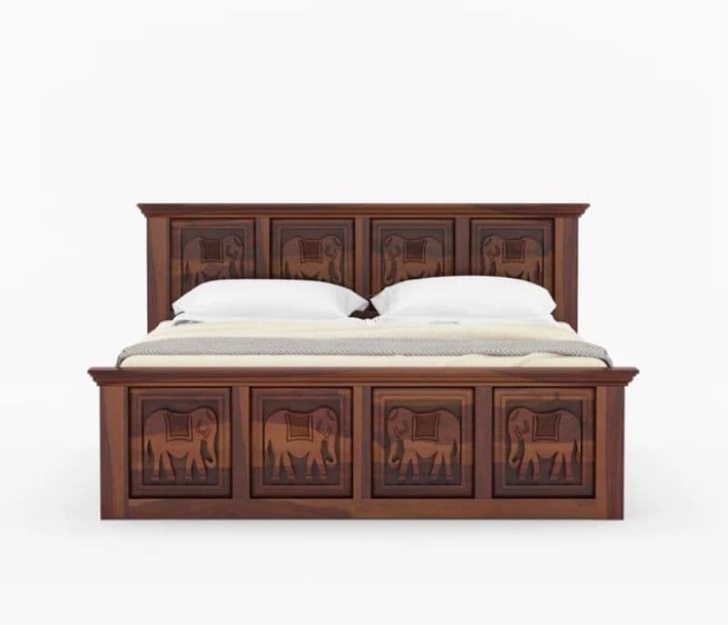 Image 8 for Tusker Sheesham Cot Premium Solid Sheesham Wood Honey Finish (SCV _PKU)