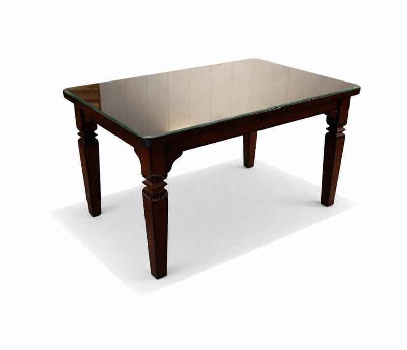 Image 9 for Classic 44 Dining Set 1+4 Assam Teak Wood Ply Veneer Top With Glass (KORA)(WF)