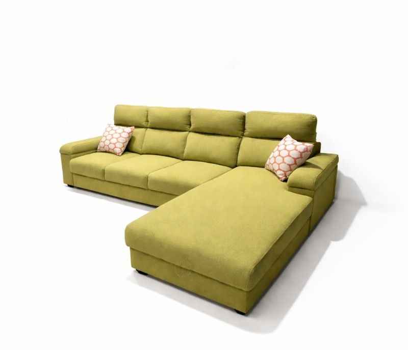 Image 5 for Greenland Modern Sofa 3+Lounger Cotton Linen (Green) (BTM)