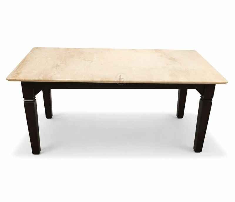 Image 9 for Classic 44 6 Seater Marble and Teak WoodDining Set with Bench and Preimium Fabric Upholstery (BS-BSK)