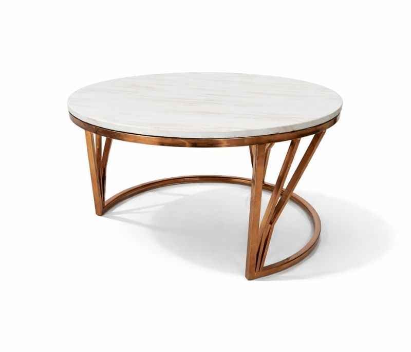 Image 7 for Centre Table 9 Marble Top and down metal base with Rose gold (HYD OTD)