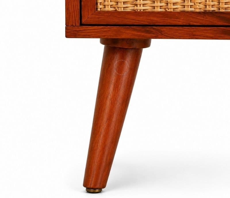 Image 6 for Roma 1 Drawer Cane Bedside Table Sheesham Wood (WI)
