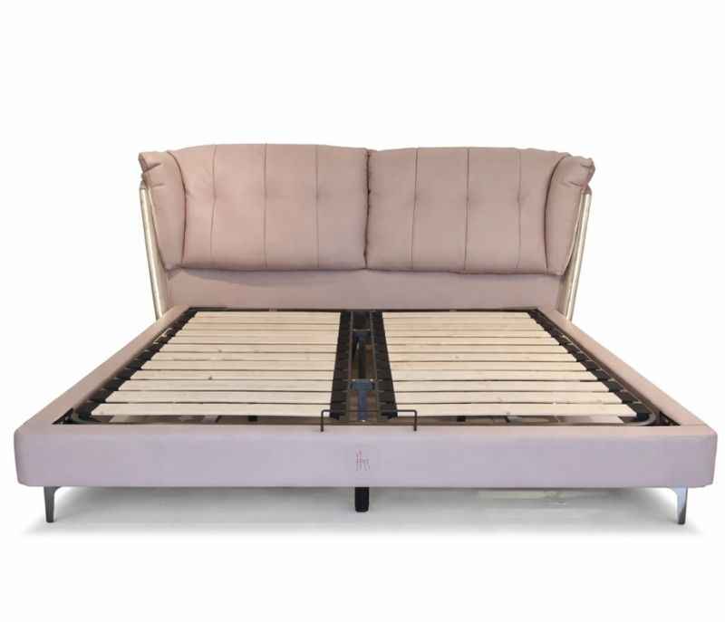 Image 7 for 2239 King Sized Bed Full Grain Leather HB Sponge+Down Feather Multi Layer Solid-Wood without Storage (BS-CP)