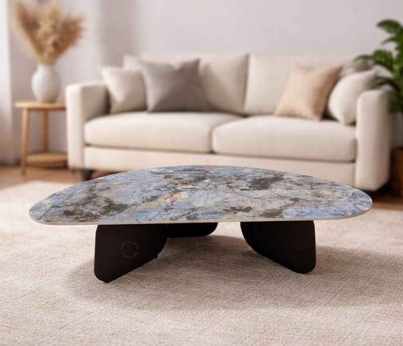 AH2460 Centre Table Ceramic Top And Black Metal Base (HYD OTD)