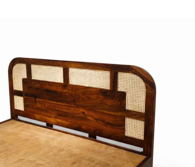 Image 10 for Surano King Sized Bed Without Storage (Solid Sheesham Wood, Brown) (HYD)(KORA)