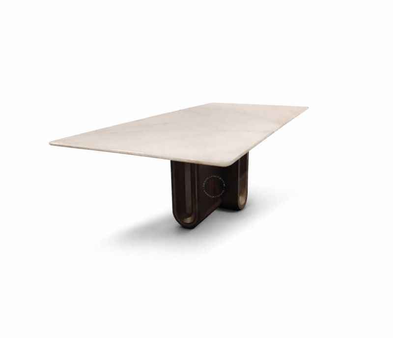 Image 11 for DINING TABLE 1088+DBH+DINING CHAIR X-16 Onyex Marble Top With Ash Wood Base And Metal Strip