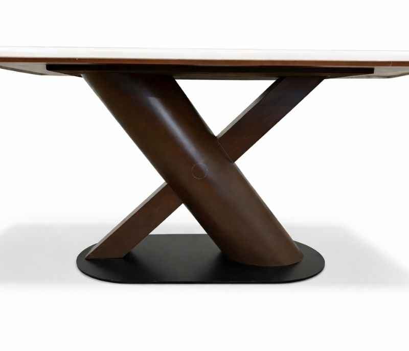 Image 13 for DT AXE /DC 334/8312 Dining table-1+4 chairs + Bench Ash wood and Ms plate with composite Marble Top (BSK)