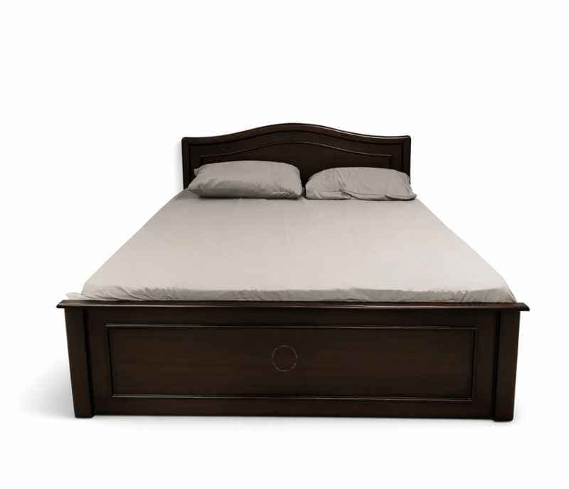 Image 4 for Mala Cot Queen Size With Manual Storage One Side Top Lifting And One Side Drawer (Block Board, Dark Brown) (BS-BTM)