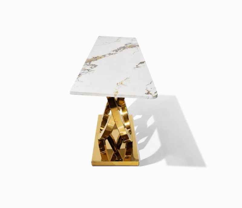 Image 6 for Console 50 Composite Marble Top With PVD Gold Metal Base (HYD)(CP)