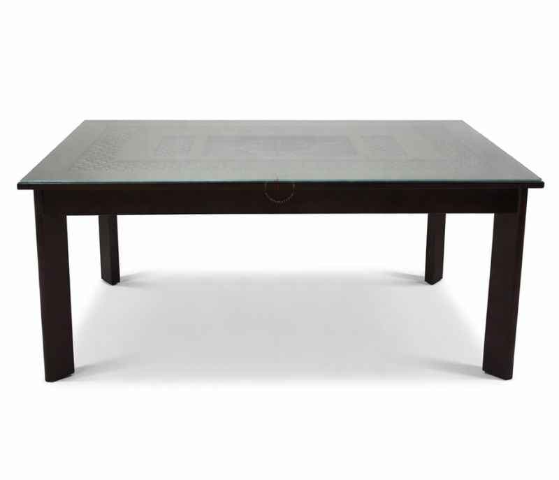 Image 2 for Chocolate DT 6 Seater Assam Teak Wood Dining Set with Fabric Upholstery (BTM)